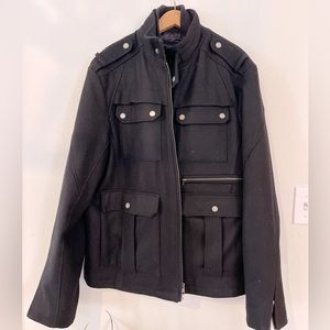 Pea Coat, Black Rivet